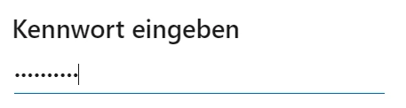 Kennwortmaske der Schul-ID Hessen mit eingegebenem Kennwort.